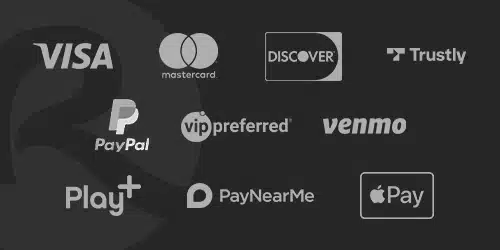 Accepted payment methods at BetRivers Pennsylvania, including Visa, Mastercard, Discover, PayPal, Play+, Venmo, Apple Pay, and Cash at Casino Cage