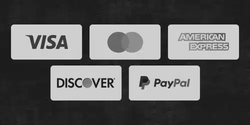 Logos of accepted payment methods at Draftkings: Visa, Mastercard, American Express, Discover, and PayPal.
